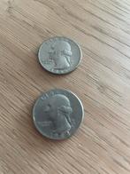 2 Quarter Dollars uit 1984 en 1966, Ophalen of Verzenden, Noord-Amerika, Setje