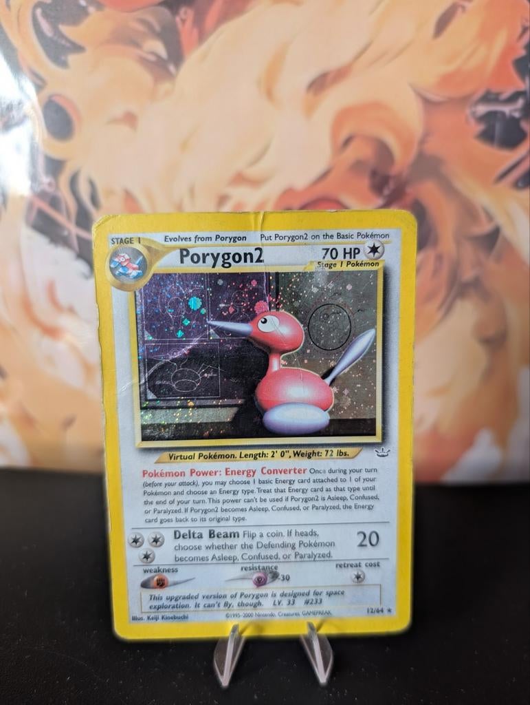 Porygon2 Pokémon Kaart - Neo Revelation 12/64 Holo, Ophalen of Verzenden, Gebruikt, Losse kaart, Foil