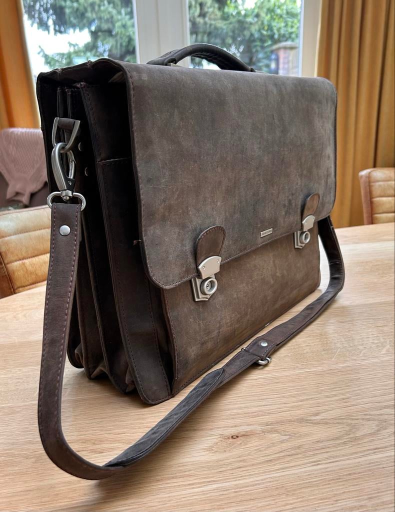 Leren tas / Aktetas van Bear Design (b43xh34), Sieraden, Tassen en Uiterlijk, Tassen | Schoudertassen, Overige merken, Gebruikt