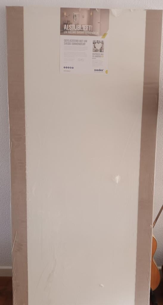 Nieuw in verpakking,  opdekdeur alpine wit 93x 201,5 rechts, Binnendeur, Nieuw, 200 tot 215 cm, Hout