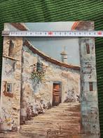 Olieverfschilderij: Charmant Mediterraan Straatje, Ophalen of Verzenden