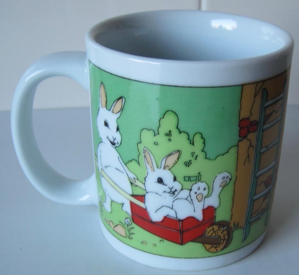 Paas beker met konijnen, Ophalen of Verzenden, Zo goed als nieuw
