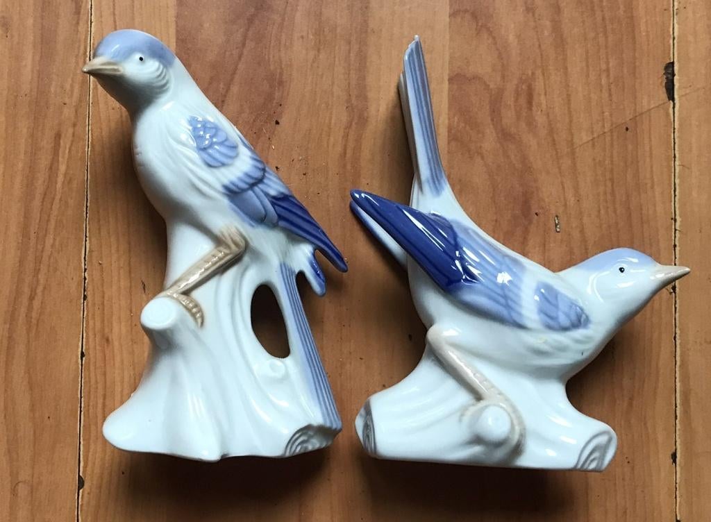 Vintage porseleinen ijsvogels beeldjes, Ophalen of Verzenden, Zo goed als nieuw, Dier