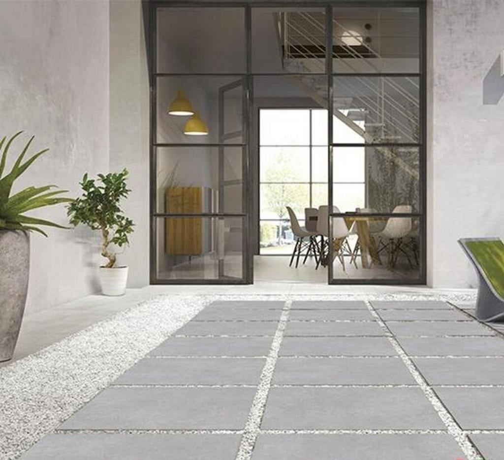 Restpartij keramische 60x60x2 licht grijs tuintegels A-keus, Ophalen, Nieuw, Keramiek, Terrastegels