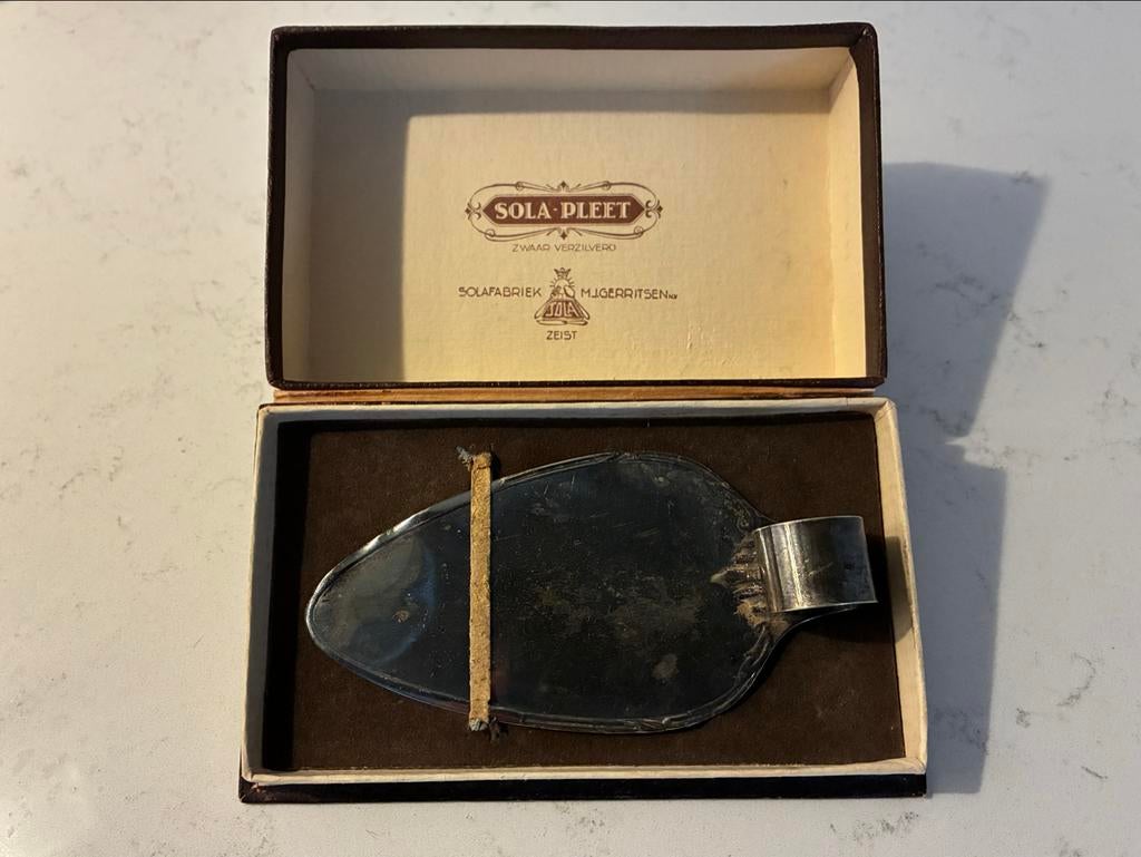 Vintage Sola Pleet Taartschepje - Verzilverd, Antiek en Kunst, Antiek | Bestek, Ophalen of Verzenden