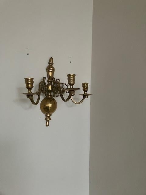 koperen wandkroon voor kaarsen, Antiek en Kunst, Antiek | Koper en Brons, Ophalen of Verzenden, Koper