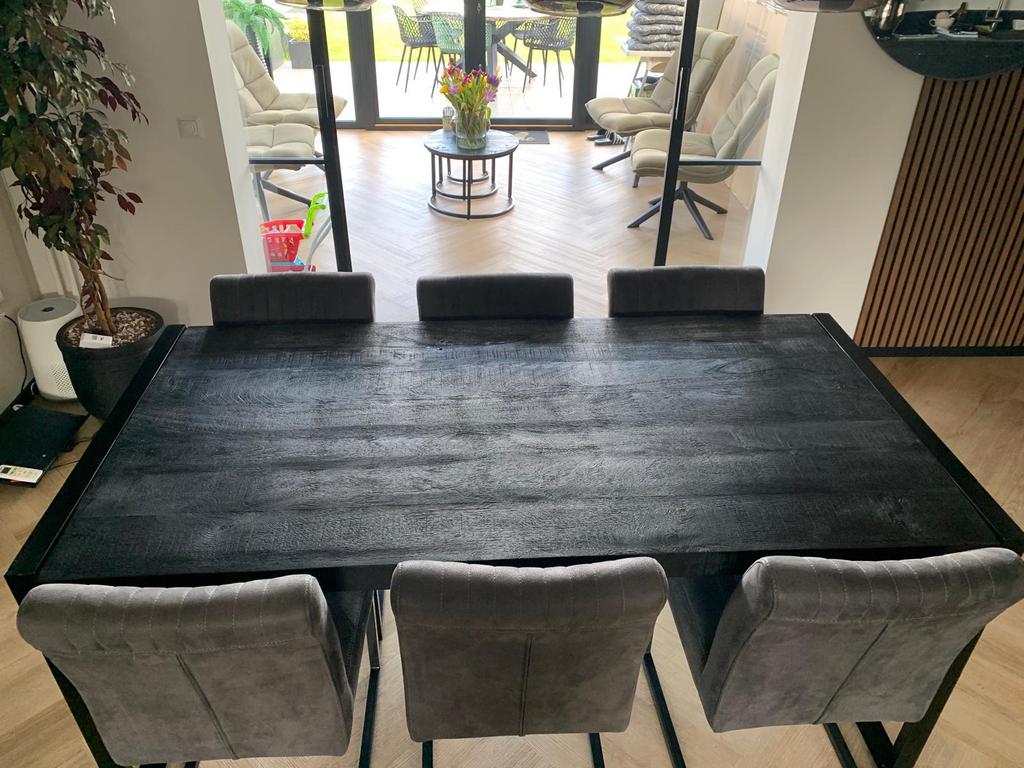 Eetkamertafel met 6 stoelen en bijhorendr salontafel, Huis en Inrichting, Tafels | Eettafels, Ophalen, 50 tot 100 cm, Zo goed als nieuw