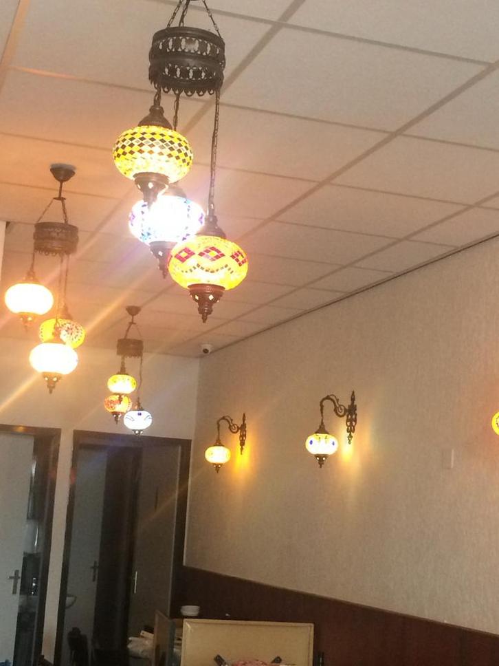 Prachtige Mozaïek Lampen - Oosterse Sfeer, Huis en Inrichting, Lampen | Hanglampen, Gebruikt, 75 cm of meer, Glas, Ophalen