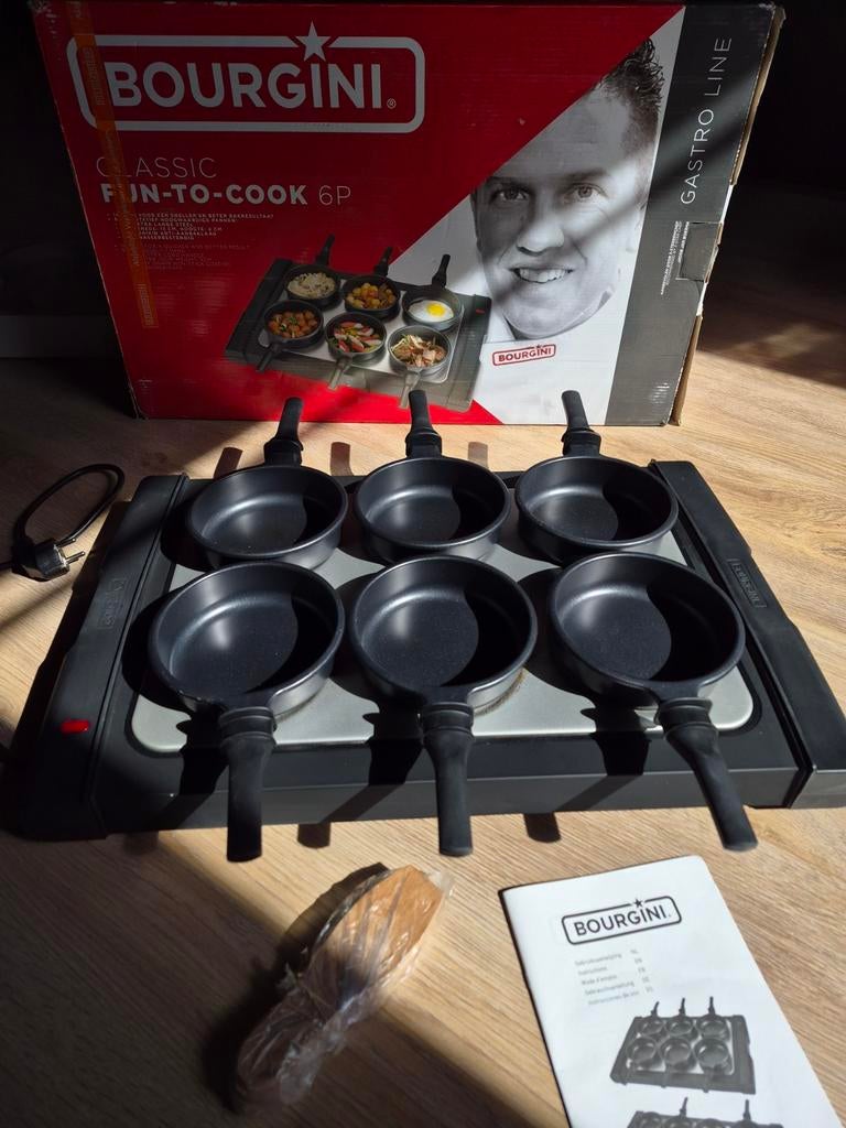 BOURGINI CLASSIC FUN TO COOK gourmet stel 6p (zgan!), Ophalen of Verzenden, Zo goed als nieuw, 4 t/m 7 personen