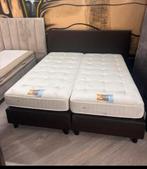 Boxspring met matras 180x210 - Zo goed als nieuw, Huis en Inrichting, Overige materialen, Bruin, 210 cm, Tweepersoons