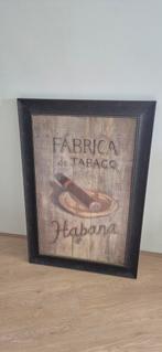 Fabrica Tabaco Habana Lijst 64x94cm, Gebruikt, 50 tot 75 cm, Ophalen of Verzenden, Print