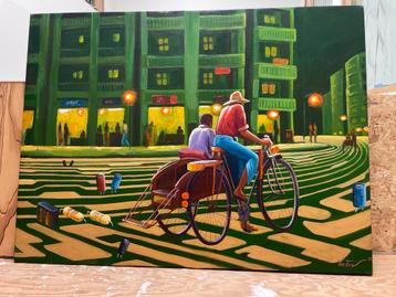 Modern Schilderij van Tuntun uit Myanmar (Birma) beschikbaar voor biedingen