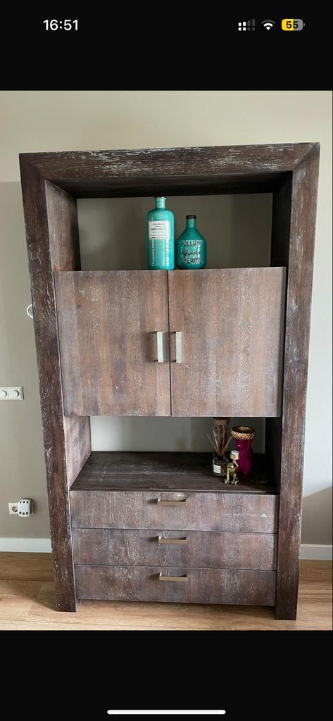 Massief houten kast - Gratis af te halen!, Huis en Inrichting, Kasten | Buffetkasten, Gebruikt, 200 cm of meer, 100 tot 150 cm