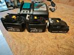 3x gebruikte Makita accu's + dc18ra oplader, Ophalen, Gebruikt