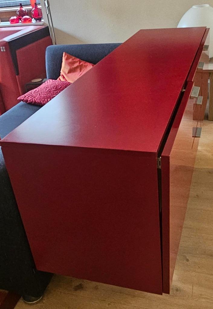Rood pastoe dressoir, Huis en Inrichting, Kasten | Dressoirs, Gebruikt, 150 tot 200 cm, 50 tot 75 cm, Met lade(s), Met deur(en)