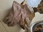 Vintage zandkleurige stoffen handschoenen foto 1 en 2, Ophalen of Verzenden