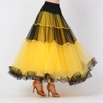 Geel zwarte flamenco rok dans kleding ballroom waltz dames, Verzenden, Nieuw, Kleding