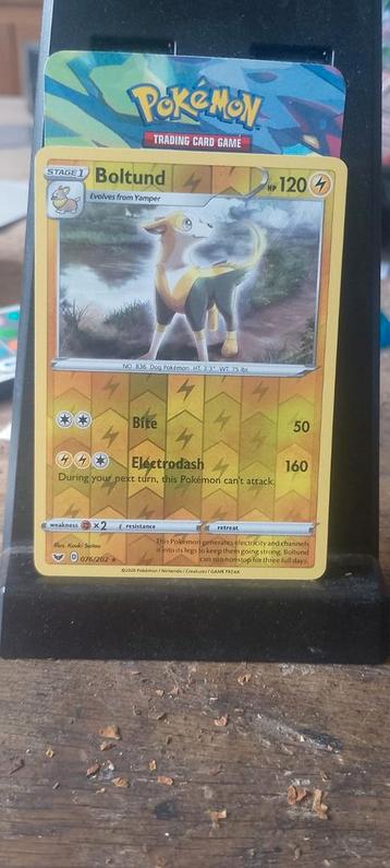 Boltund reverse holo Sword and Shield base set  beschikbaar voor biedingen