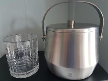 Leopold Vienna ijsemmer + LV water/cocktail glas, nieuw. beschikbaar voor biedingen
