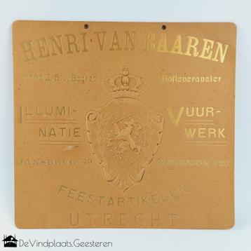 Art Deco reclame Feestartikelen - oude Utrechtse winkel beschikbaar voor biedingen