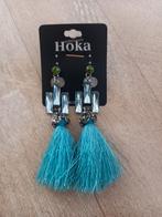 Oorbellen blauw strass met kwastjes ibiza nieuw, Ophalen of Verzenden, Nieuw, Blauw, Zilver