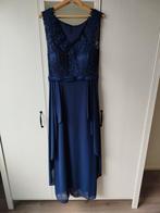 Prachtige blauwe jurk met kanten details, Maat 38/40 (M), Galajurk, Blauw, Nieuw