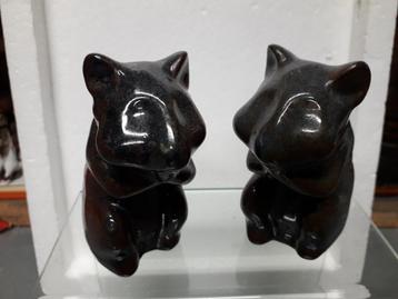 STEL VINTAGE HAMSTER BEELDJES van SWS POTTERY uit 1978 beschikbaar voor biedingen