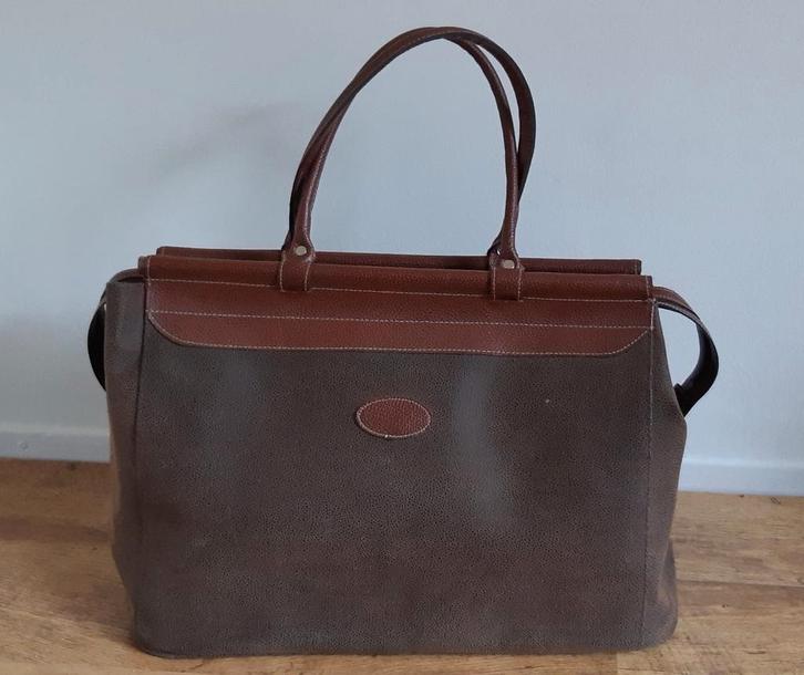 Vintage bruine weekendtas,  als nieuw, Sieraden, Tassen en Uiterlijk, Tassen | Reistassen en Weekendtassen, Zo goed als nieuw