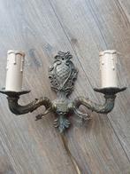 Elektrische tweearmige wandlamp kandelaar, Ophalen of Verzenden