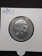 1 gulden 1851 Koning Willem III, 1 gulden, Koning Willem III, Zilver, Ophalen of Verzenden