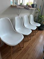 Set van 4 witte stoelen, Huis en Inrichting, Stoelen, Ophalen, Gebruikt, Wit, Kunststof