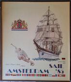 Geborduurd ingelijst schilderij van Amsterdam Sail, 1985, Ophalen, Zo goed als nieuw