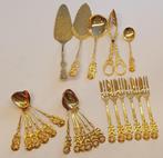 Verguld bestek met rozenmotief Hildesheimer, Antiek en Kunst, Antiek | Bestek, Ophalen of Verzenden
