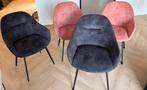 Eetkamer stoelen 4x stuks 2x grijs- 2x roze, Huis en Inrichting, Stoelen, Ophalen, Overige materialen, Gebruikt, Vier