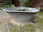 Zinken teil 65 cm plantenbak sfeervol, Tuin en Terras, Bloembakken en Plantenbakken, Ophalen of Verzenden, Zo goed als nieuw, Metaal