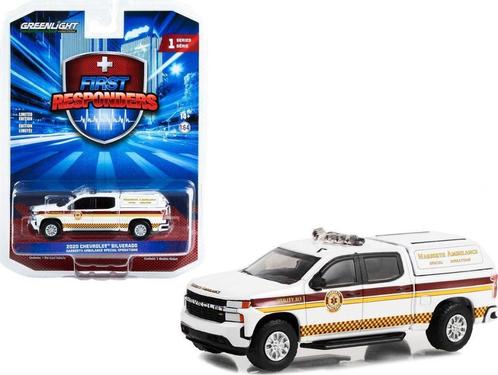 2020 Chevrolet Silverado van Greenlight 1/64 Ambulance, Hobby en Vrije tijd, Modelauto's | Overige schalen, Nieuw, Auto, Ophalen of Verzenden