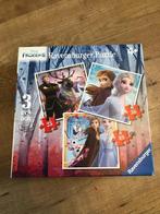 Frozen puzzels 3 stuks met 25, 36 en 49 stukjes, Ophalen, 10 tot 50 stukjes, Zo goed als nieuw, 4 tot 6 jaar
