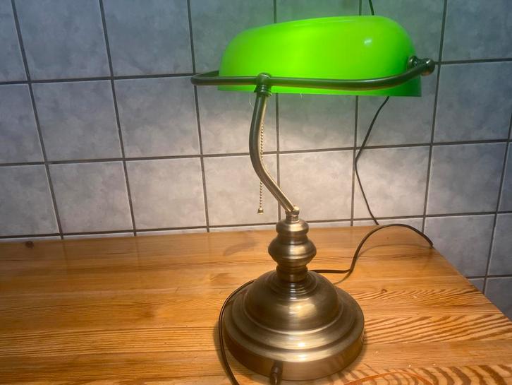 Bankierslamp Notarislamp GROOT en zwaar vaste prijs, Huis en Inrichting, Lampen | Tafellampen, Zo goed als nieuw, Minder dan 50 cm