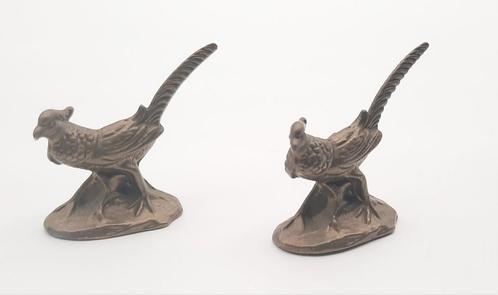 2 Miniatuur messing Fazanten, Verzamelen, Beelden en Beeldjes, Zo goed als nieuw, Dier, Ophalen of Verzenden