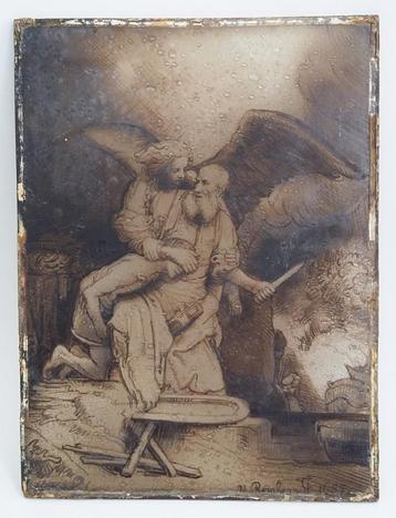 Gebrandschilderd Glas Paneel Rembrandt omstreeks 1699-1799 beschikbaar voor biedingen