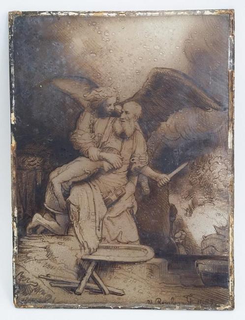 Gebrandschilderd Glas Paneel Rembrandt omstreeks 1699-1799, Antiek en Kunst, Antiek | Glas en Kristal, Ophalen of Verzenden