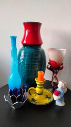 keramiek porselein glas Tiffany lotus vaas engel kandelaar, Ophalen of Verzenden
