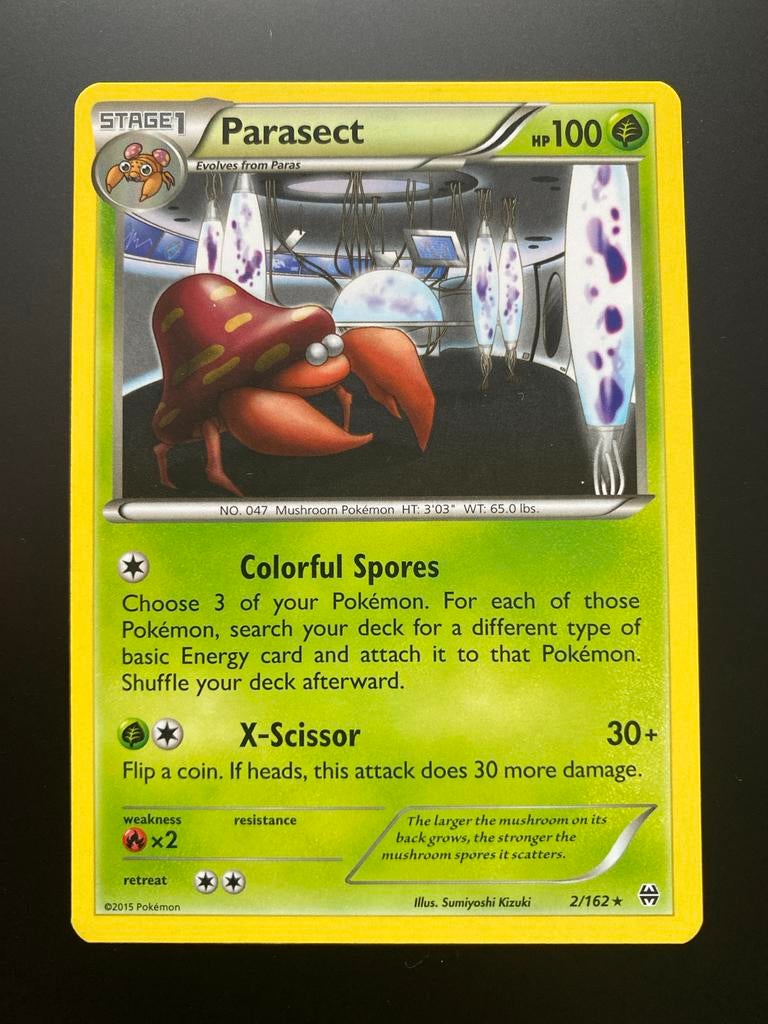 Parasect 2/162 Pokémon XY BreakThrough 2015 Mint Packfresh, Ophalen of Verzenden, Zo goed als nieuw, Losse kaart