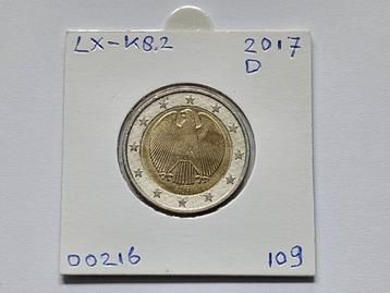 2-euromunt Duitsland (D) D 2017 Koers LX-K8.2 beschikbaar voor biedingen