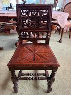 Antieke handgesneden eiken stoel (neorenaissance), Antiek en Kunst, Antiek | Meubels | Stoelen en Banken, Ophalen