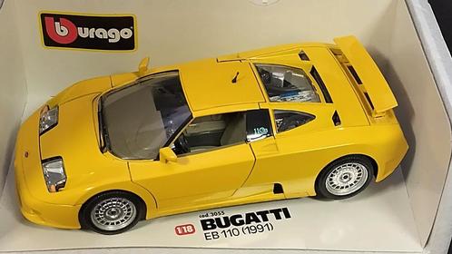 Bugatti EB110 geel 1:18 Bburago Burago Pol, Hobby en Vrije tijd, Modelauto's | 1:18, Zo goed als nieuw, Bburago, Ophalen of Verzenden