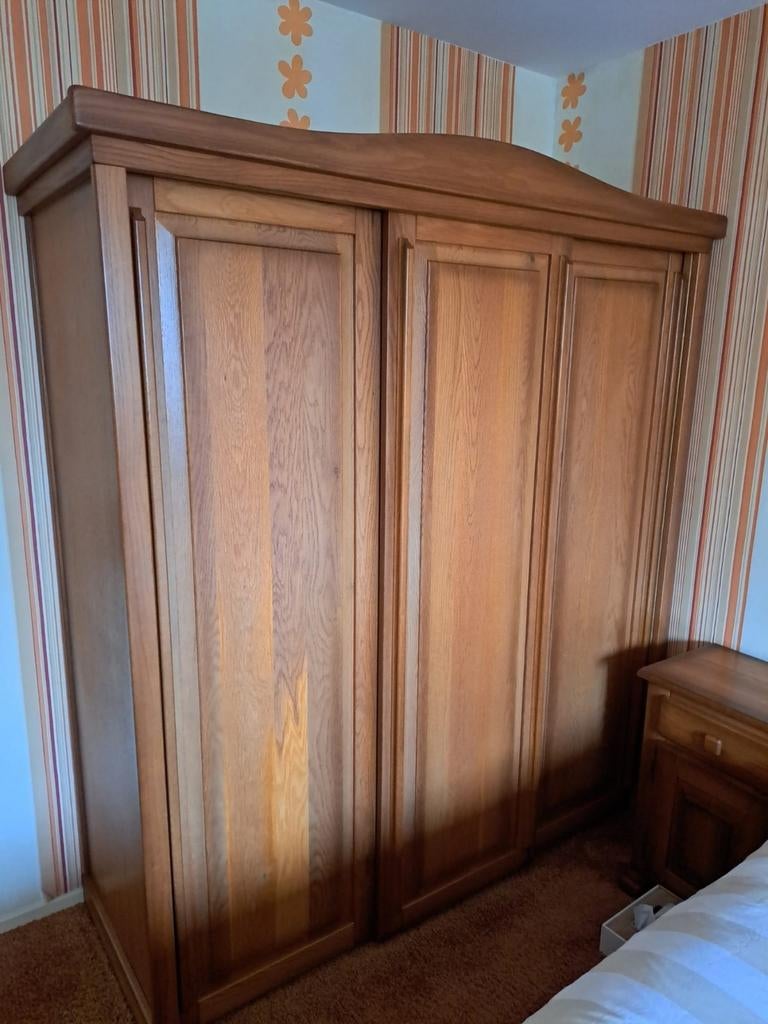 Eiken houten slaapkamer meubelen, Ophalen of Verzenden, Gebruikt, Tweepersoons