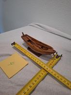 Antiek Handgemaakt Miniatuur Bootje van Hout, Ophalen
