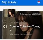 Camilla Cabello, AFAS Live, kaartje voor 01-07-2025, Tickets en Kaartjes, Concerten | Pop, Eén persoon, Januari