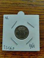 NL 25 Cent 1962 , Juliana, Verzenden, Koningin Juliana, 25 cent, Losse munt